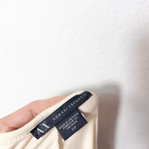 ARMANI EXCHANGE CREAM BLACK LONG SLEEVE FRINGE WOMEN BLOUSE SIZE SMALL NWT - Picture 6 of 6